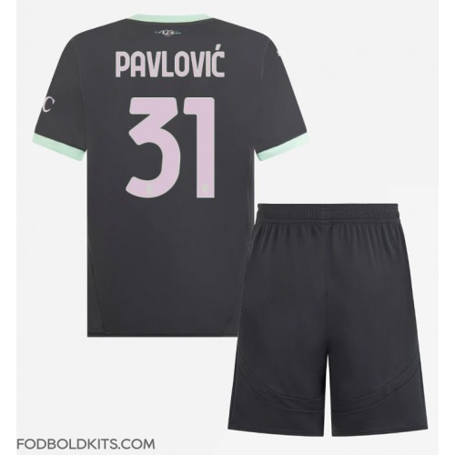 AC Milan Strahinja Pavlovic #31 Tredje sæt Børn 2024-25 Kortærmet (+ Korte bukser)